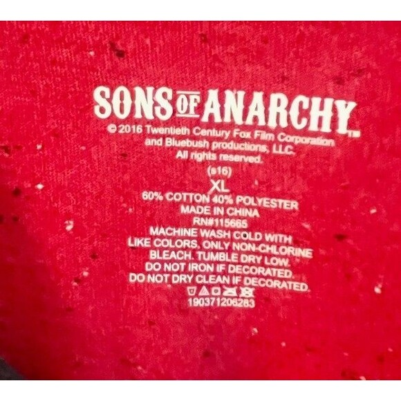 SONS OF ANARCHY Shirt Men XL SAMCRO Motorcycle Reaper Cotton Distressed NWOT - Picture 3 of 4